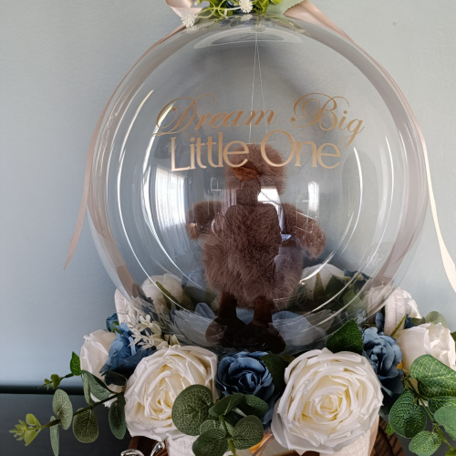 Bobo Balloon with Stuffed Toy & Flower Basket – Bespoke Gift