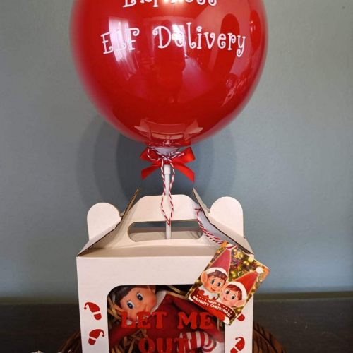 Naughty Elf on the Shelf Gift Box with Balloon & Sweets